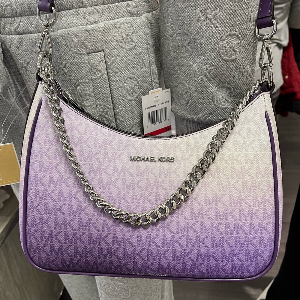 Michael Kors Jet Set Lg Women Pochette Ombré Logo Crossbody XBody Dark Purple
NW - Picture 12 of 16